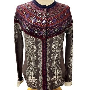 Lark Rising Nordic Embellished Cardigan RARE